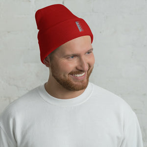 Cuffed Beanie Vertical Mirrored Logo