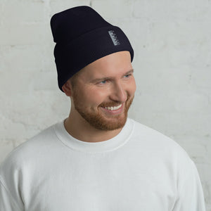 Cuffed Beanie Vertical Mirrored Logo